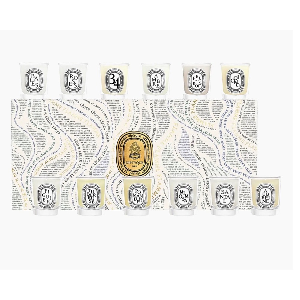 Diptyque Paris 12 Piece Mini Scented Candle Discovery Gift Set 35g Each 1.23oz